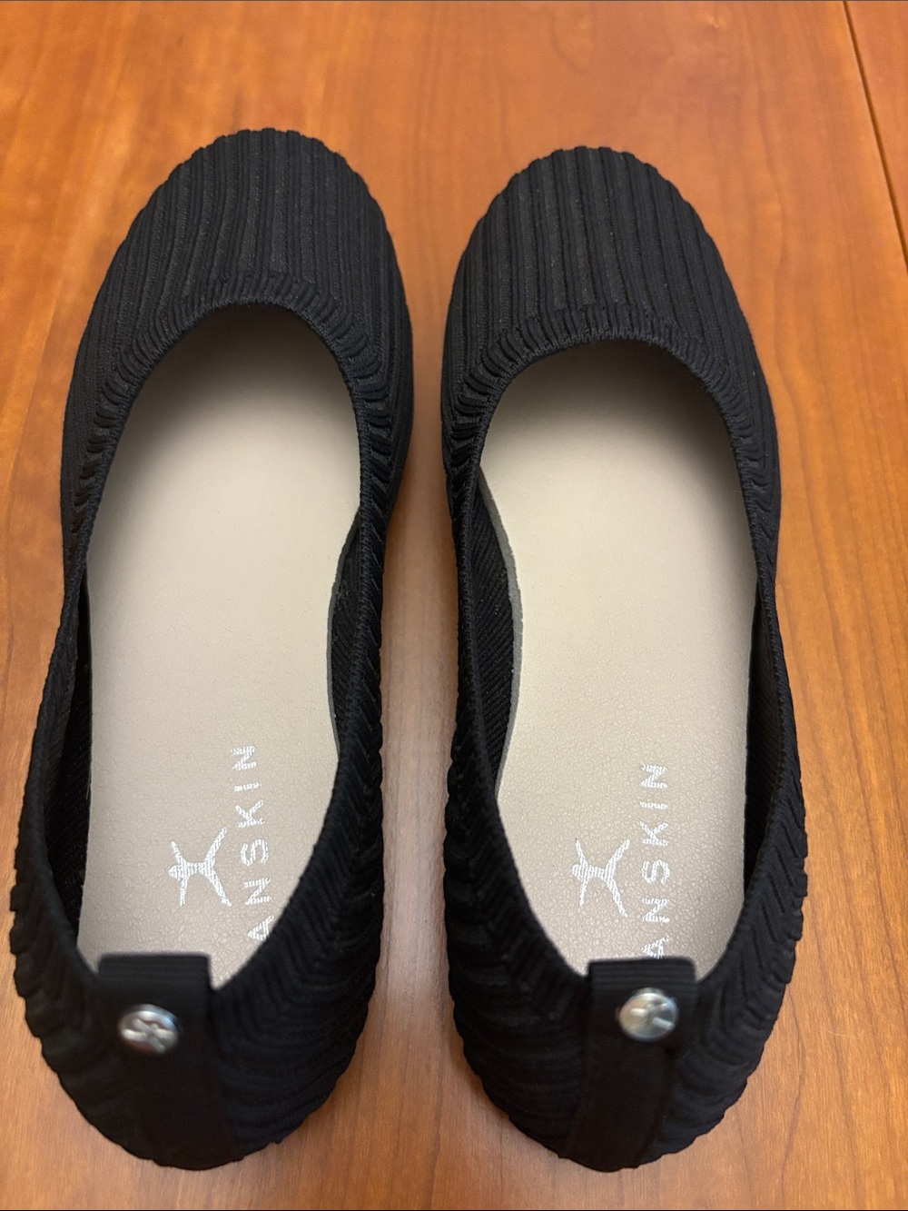Danskin Knit Ballet Flats in Black and Cream - Picture 8 of 11
